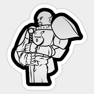 Orc Knight (Metalic): A Fantasy Design Sticker